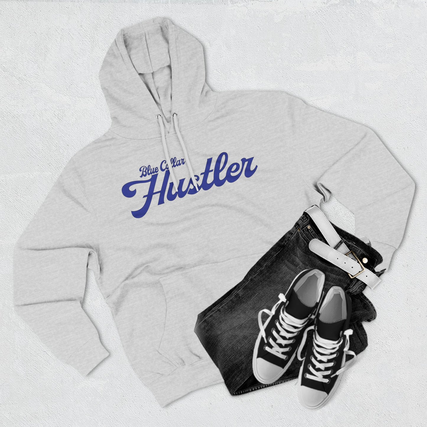 Blue Collar Hustler Fleece Hoodie - Cozy Comfort for Hard Workers