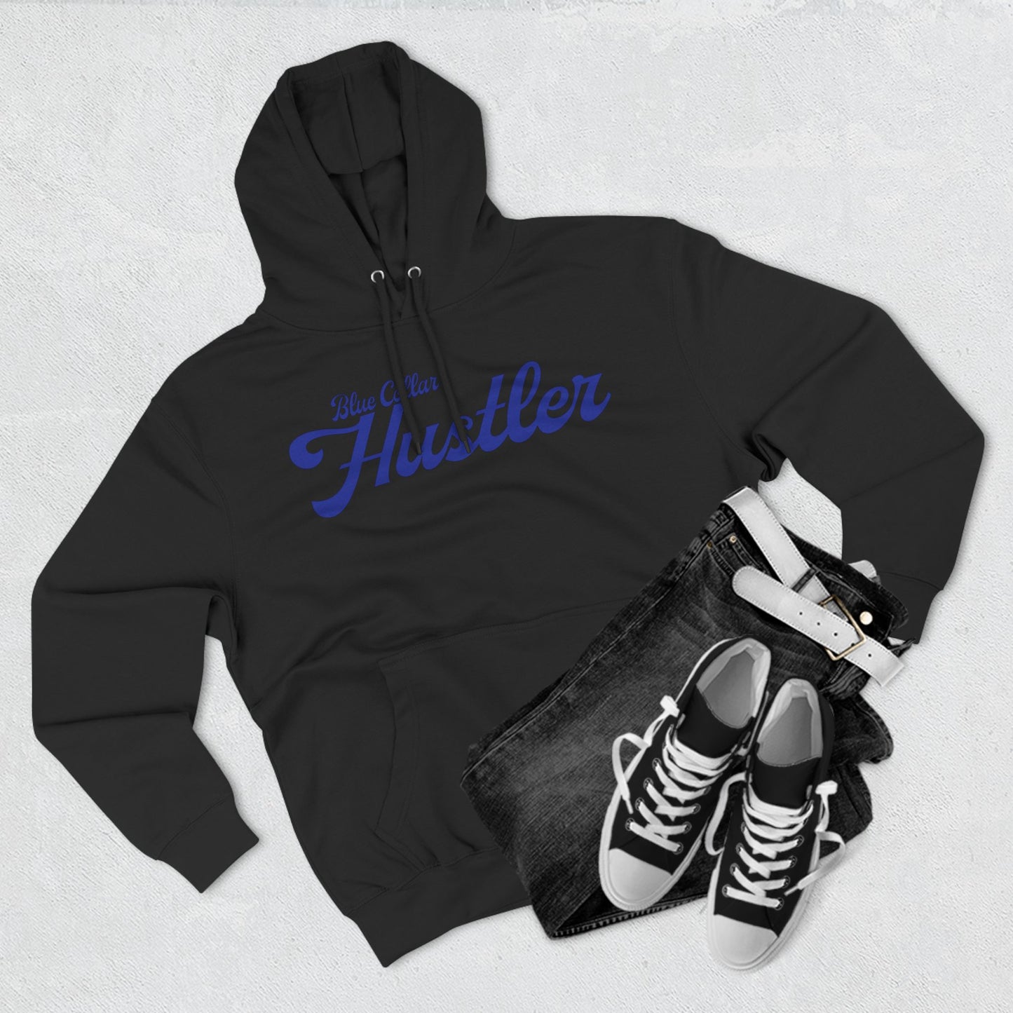 Blue Collar Hustler Fleece Hoodie - Cozy Comfort for Hard Workers