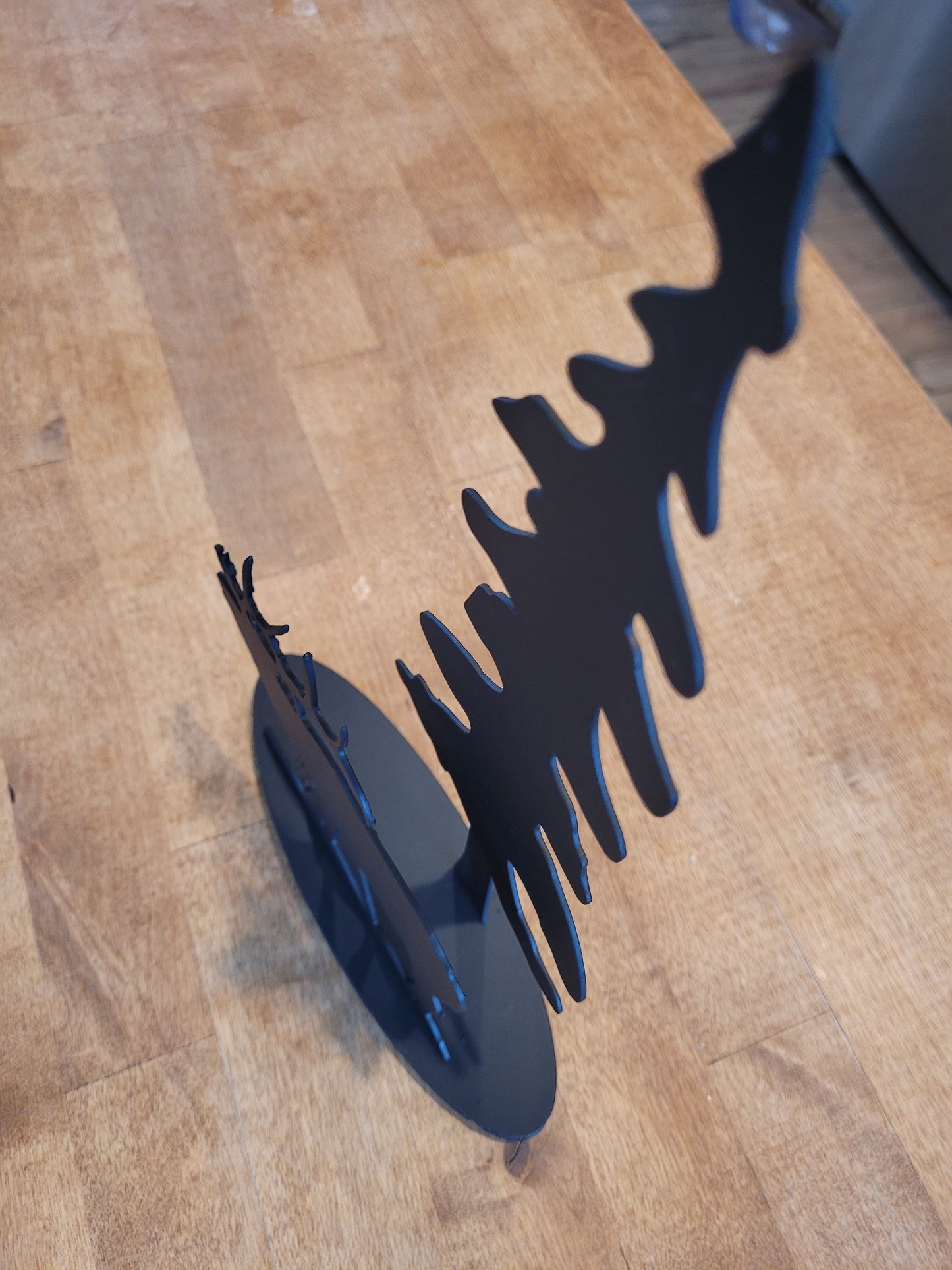 Sculpture - Elk in rut with evergreen tree