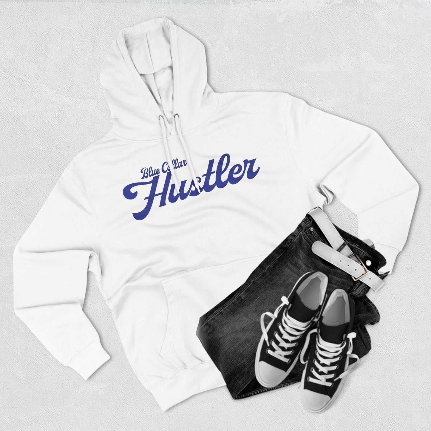 Blue Collar Hustler Fleece Hoodie - Cozy Comfort for Hard Workers