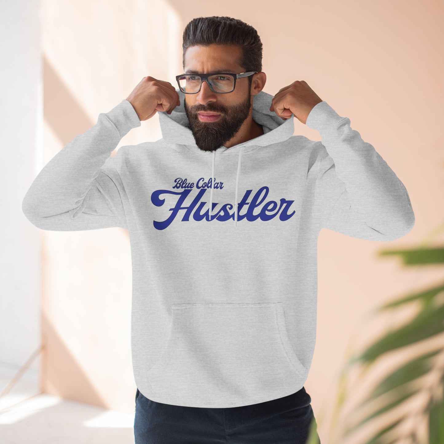 Blue Collar Hustler Fleece Hoodie - Cozy Comfort for Hard Workers