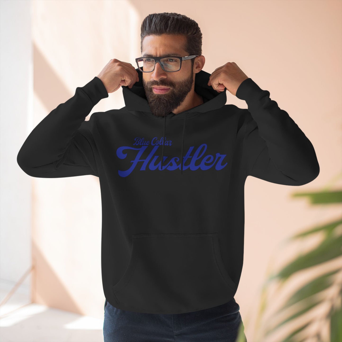 Blue Collar Hustler Fleece Hoodie - Cozy Comfort for Hard Workers
