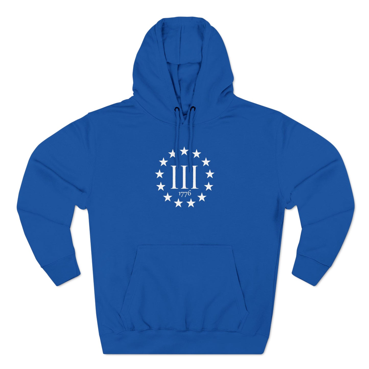 Patriotic Three-Panel Fleece Hoodie - Comfy & Stylish for Celebrations