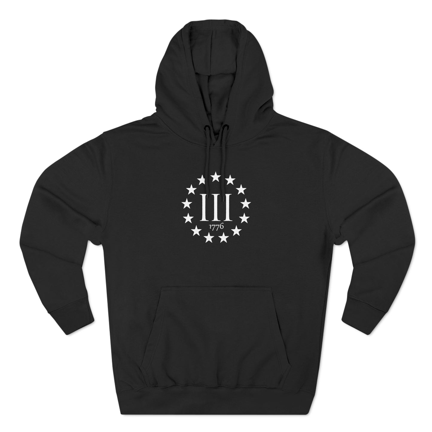 Patriotic Three-Panel Fleece Hoodie - Comfy & Stylish for Celebrations