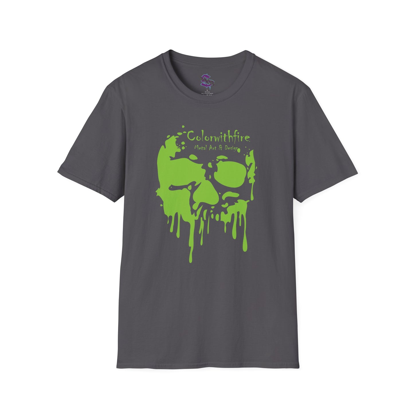 Z - Colorwithfire Dripping Skull, green