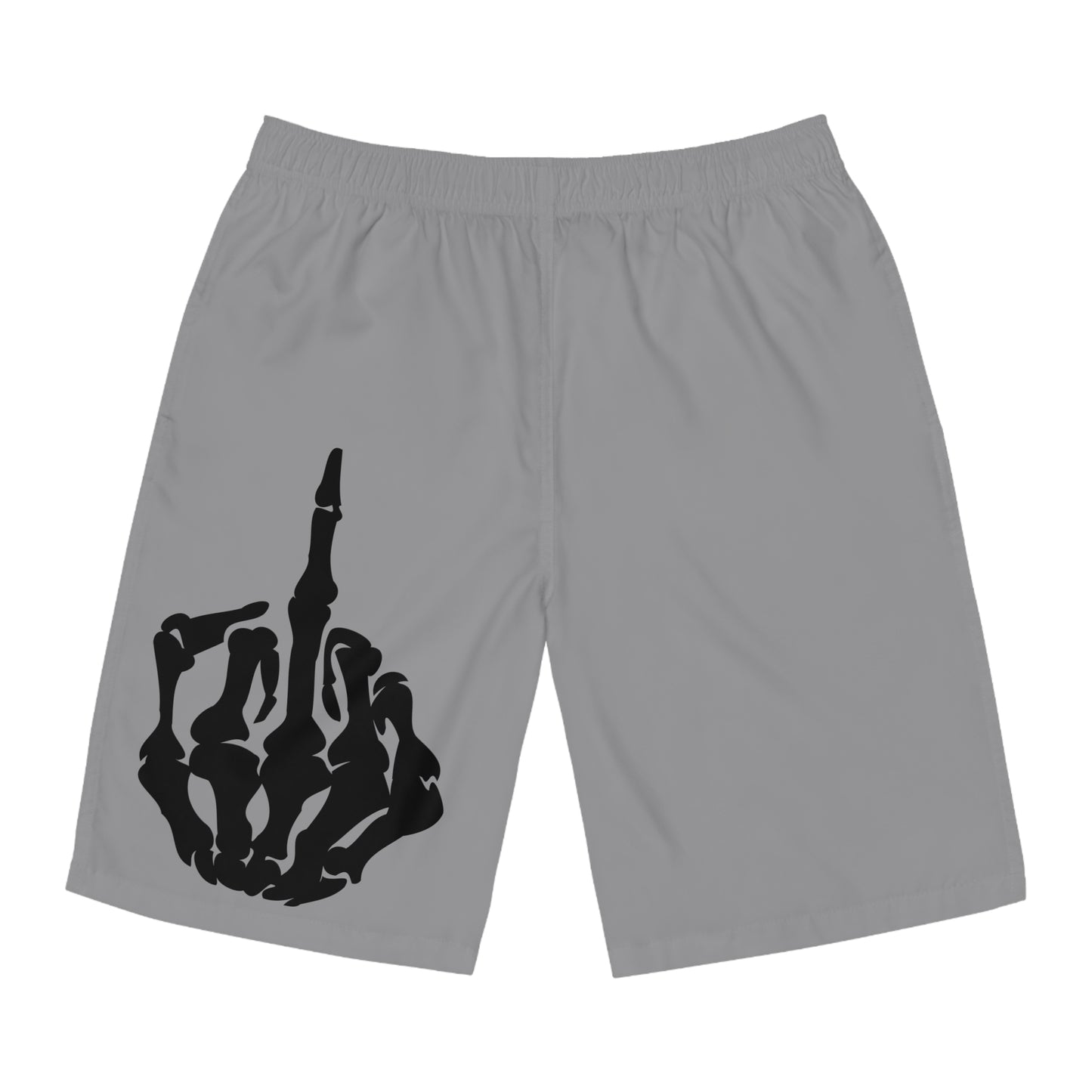 Z - board shorts, middle finger