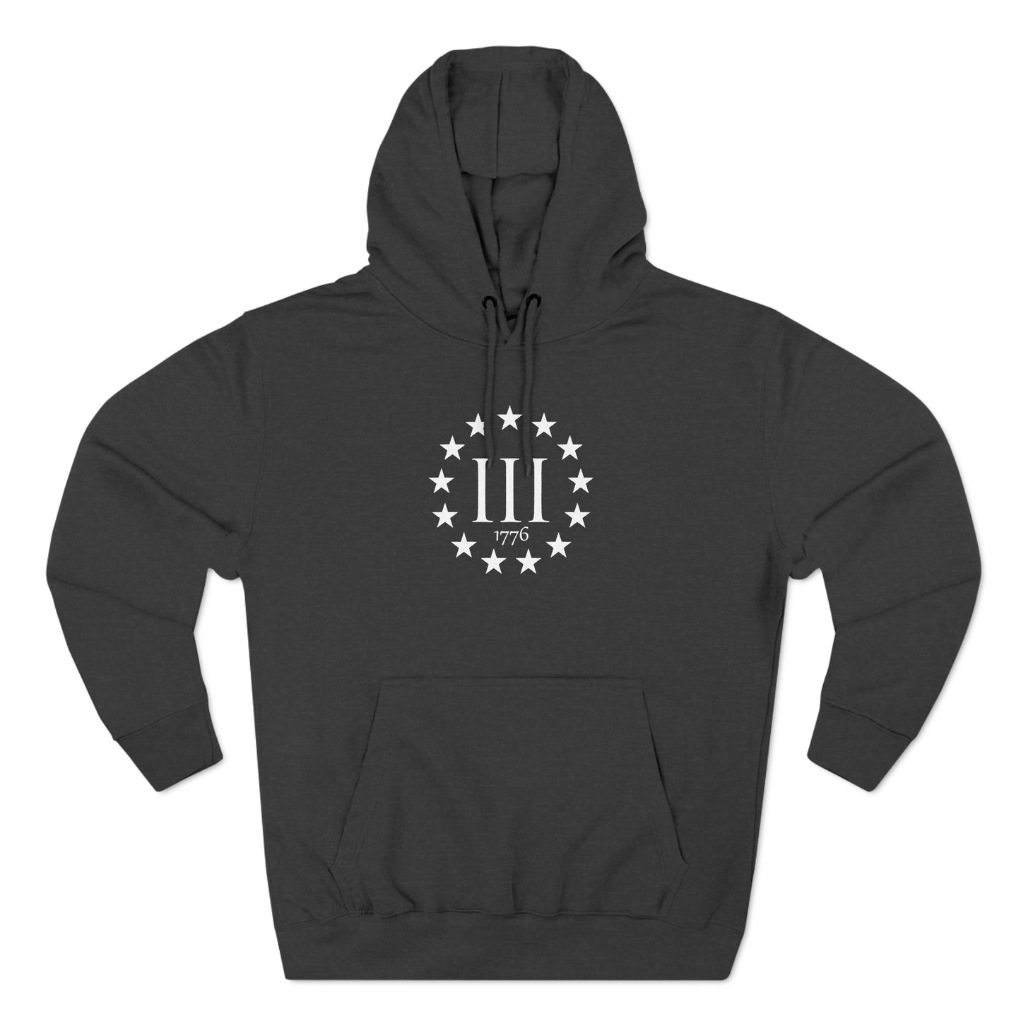 Patriotic Three-Panel Fleece Hoodie - Comfy & Stylish for Celebrations